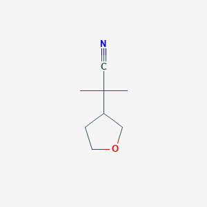 molecular formula C8H13NO B13613393 2-Methyl-2-(oxolan-3-yl)propanenitrile 