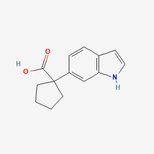 molecular formula C14H15NO2 B13613411 1-(1H-indol-6-yl)cyclopentane-1-carboxylic acid 