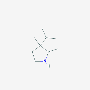 molecular formula C9H19N B13613434 3-Isopropyl-2,3-dimethylpyrrolidine 