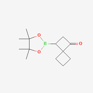 molecular formula C13H21BO3 B13613441 3-(4,4,5,5-Tetramethyl-1,3,2-dioxaborolan-2-yl)spiro[3.3]heptan-1-one 