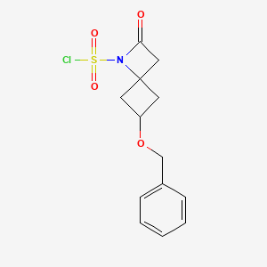 molecular formula C13H14ClNO4S B13613447 6-(Benzyloxy)-2-oxo-1-azaspiro[3.3]heptane-1-sulfonyl chloride 