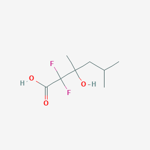 molecular formula C8H14F2O3 B13613461 2,2-Difluoro-3-hydroxy-3,5-dimethylhexanoic acid 