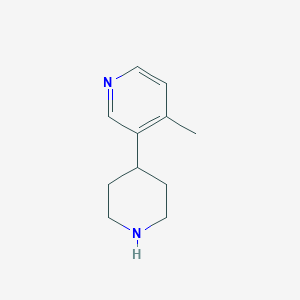 molecular formula C11H16N2 B13613515 4-Methyl-3-(piperidin-4-yl)pyridine 