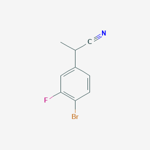 molecular formula C9H7BrFN B13613529 2-(4-Bromo-3-fluorophenyl)propanenitrile 