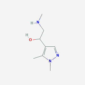 molecular formula C8H15N3O B13613540 1-(1,5-Dimethyl-1h-pyrazol-4-yl)-2-(methylamino)ethan-1-ol 