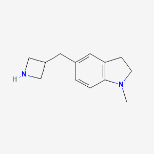 molecular formula C13H18N2 B13613555 5-(Azetidin-3-ylmethyl)-1-methylindoline 