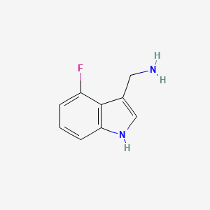 molecular formula C9H9FN2 B13613556 (4-fluoro-1H-indol-3-yl)methanamine 