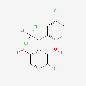 molecular formula C14H9Cl5O2 B13613565 Phenol, (2,2'-(2,2,2-trichloroethylidene)bis(4-chloro-) CAS No. 56960-92-0