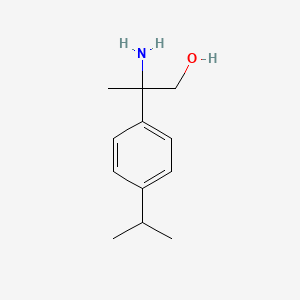 molecular formula C12H19NO B13613584 2-Amino-2-(4-isopropylphenyl)propan-1-ol 