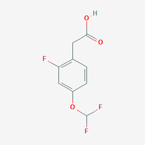 molecular formula C9H7F3O3 B13613628 2-(4-(Difluoromethoxy)-2-fluorophenyl)acetic acid 