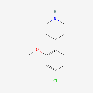 molecular formula C12H16ClNO B13613648 4-(4-Chloro-2-methoxyphenyl)piperidine 