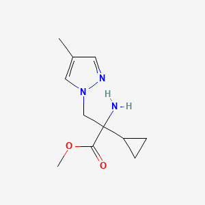 Methyl 2-amino-2-cyclopropyl-3-(4-methyl-1h-pyrazol-1-yl)propanoate