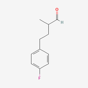 molecular formula C11H13FO B13613669 4-(4-Fluorophenyl)-2-methylbutanal 