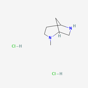 molecular formula C7H16Cl2N2 B13613689 2-Methyl-2,6-diazabicyclo[3.2.1]octane dihydrochloride 