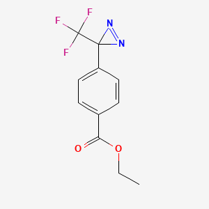 molecular formula C11H9F3N2O2 B13613721 Ethyl 4-(3-(trifluoromethyl)-3H-diazirin-3-yl)benzoate 