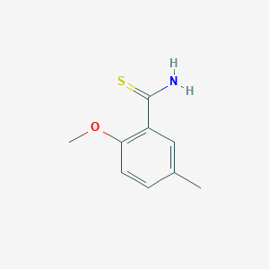 molecular formula C9H11NOS B13613736 2-Methoxy-5-methylbenzothioamide 