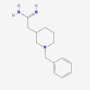 molecular formula C14H21N3 B13613756 2-(1-Benzylpiperidin-3-yl)acetimidamide 