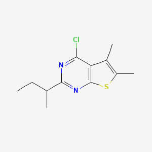 molecular formula C12H15ClN2S B13613766 2-(Sec-butyl)-4-chloro-5,6-dimethylthieno[2,3-d]pyrimidine 