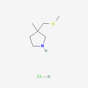 3-Methyl-3-[(methylsulfanyl)methyl]pyrrolidinehydrochloride