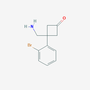 3-(Aminomethyl)-3-(2-bromophenyl)cyclobutan-1-one