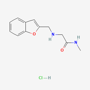 molecular formula C12H15ClN2O2 B13613886 2-{[(1-benzofuran-2-yl)methyl]amino}-N-methylacetamidehydrochloride 