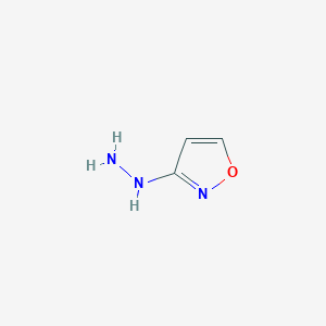 molecular formula C3H5N3O B13613893 3-Hydrazinyl-1,2-oxazole 