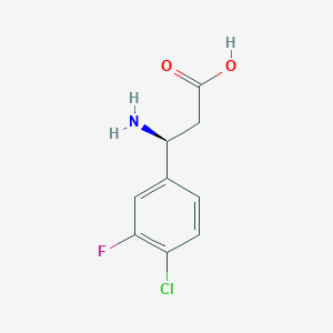 molecular formula C9H9ClFNO2 B13613905 (S)-3-Amino-3-(4-chloro-3-fluorophenyl)propanoic acid 