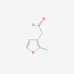 molecular formula C7H8O2 B13613924 (2-Methyl-3-furyl)acetaldehyde 