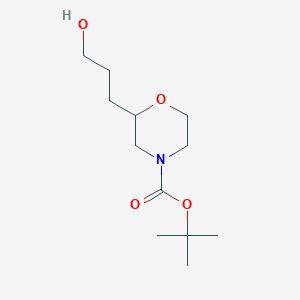 molecular formula C12H23NO4 B13613980 Tert-butyl 2-(3-hydroxypropyl)morpholine-4-carboxylate 