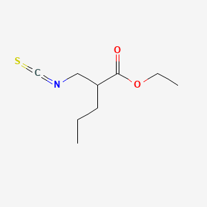 molecular formula C9H15NO2S B13614006 Ethyl 2-(isothiocyanatomethyl)pentanoate 