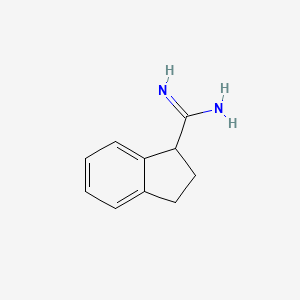 molecular formula C10H12N2 B13614057 2,3-dihydro-1H-indene-1-carboximidamide 