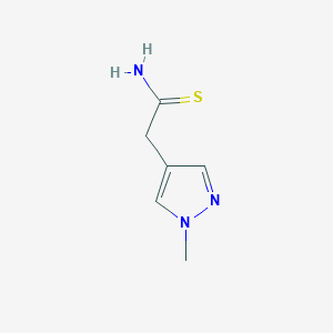 molecular formula C6H9N3S B13614109 2-(1-methyl-1H-pyrazol-4-yl)ethanethioamide 