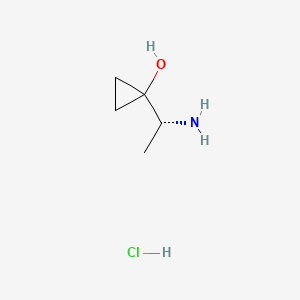 molecular formula C5H12ClNO B13614156 1-[(1R)-1-aminoethyl]cyclopropan-1-olhydrochloride 