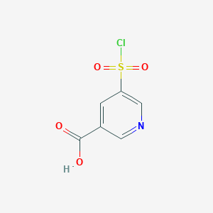 molecular formula C6H4ClNO4S B13614221 5-(Chlorosulfonyl)nicotinic acid 