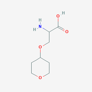 molecular formula C8H15NO4 B13614241 2-Amino-3-(oxan-4-yloxy)propanoic acid 