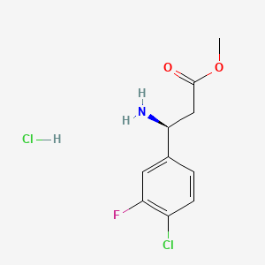 molecular formula C10H12Cl2FNO2 B13614253 methyl (3S)-3-amino-3-(4-chloro-3-fluorophenyl)propanoate hydrochloride 