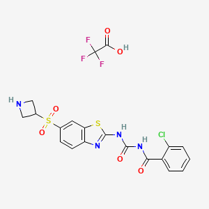 3-[6-(Azetidine-3-sulfonyl)-1,3-benzothiazol-2-yl]-1-(2-chlorobenzoyl)urea,trifluoroaceticacid