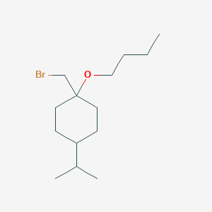 molecular formula C14H27BrO B13614384 1-(Bromomethyl)-1-butoxy-4-isopropylcyclohexane 