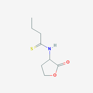 molecular formula C8H13NO2S B13614386 N-(2-oxooxolan-3-yl)butanethioamide 