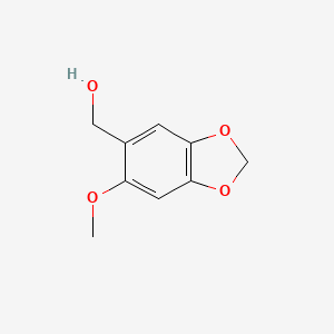 molecular formula C9H10O4 B13614403 (6-Methoxy-2H-1,3-benzodioxol-5-yl)methanol CAS No. 4383-14-6