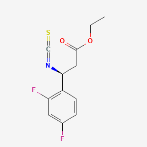 molecular formula C12H11F2NO2S B13614456 (S)-Ethyl 3-(2,4-difluorophenyl)-3-isothiocyanatopropanoate 