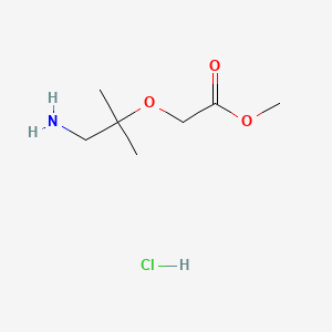 molecular formula C7H16ClNO3 B13614463 Methyl2-[(1-amino-2-methylpropan-2-yl)oxy]acetatehydrochloride 