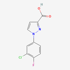 molecular formula C10H6ClFN2O2 B13614502 1-(3-chloro-4-fluorophenyl)-1H-pyrazole-3-carboxylicacid 