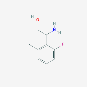 molecular formula C9H12FNO B13614519 2-Amino-2-(2-fluoro-6-methylphenyl)ethan-1-ol 