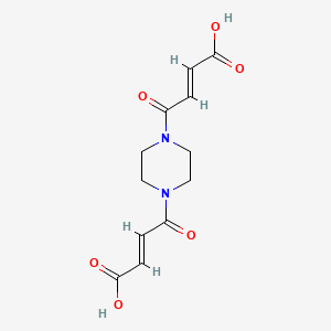 molecular formula C12H14N2O6 B1361456 4-[4-(3-Carboxy-acryloyl)-piperazin-1-yl]-4-oxo-but-2-enoic acid 