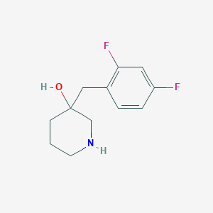 molecular formula C12H15F2NO B13614588 3-(2,4-Difluorobenzyl)piperidin-3-ol 