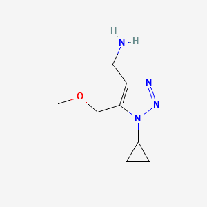 molecular formula C8H14N4O B13614611 (1-Cyclopropyl-5-(methoxymethyl)-1H-1,2,3-triazol-4-yl)methanamine 