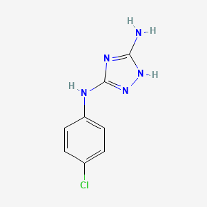 molecular formula C8H8ClN5 B1361464 N~3~-(4-chlorophenyl)-1H-1,2,4-triazole-3,5-diamine CAS No. 16691-46-6