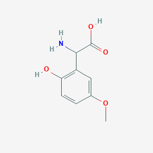 molecular formula C9H11NO4 B13614651 2-Amino-2-(2-hydroxy-5-methoxyphenyl)acetic acid 