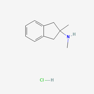 molecular formula C11H16ClN B13614722 N,2-dimethyl-2,3-dihydro-1H-inden-2-aminehydrochloride 